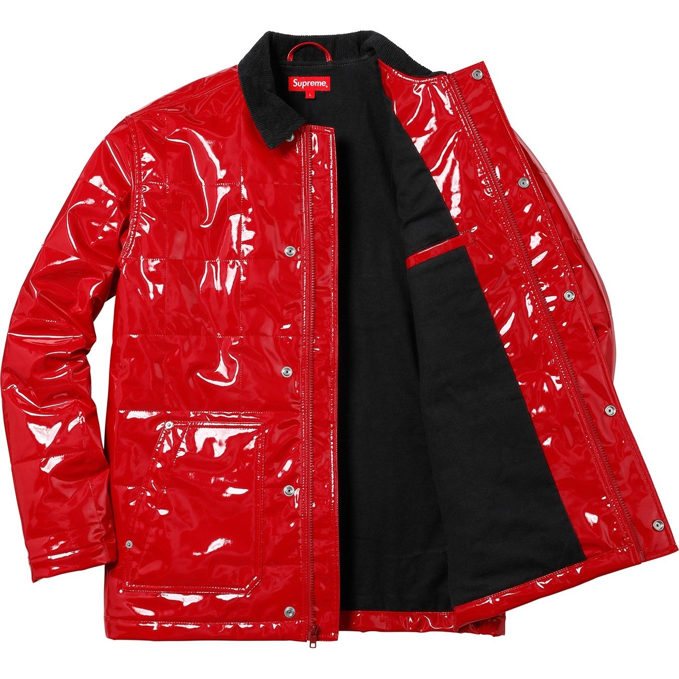 Quilted Patent Vinyl Work Jacket view 2